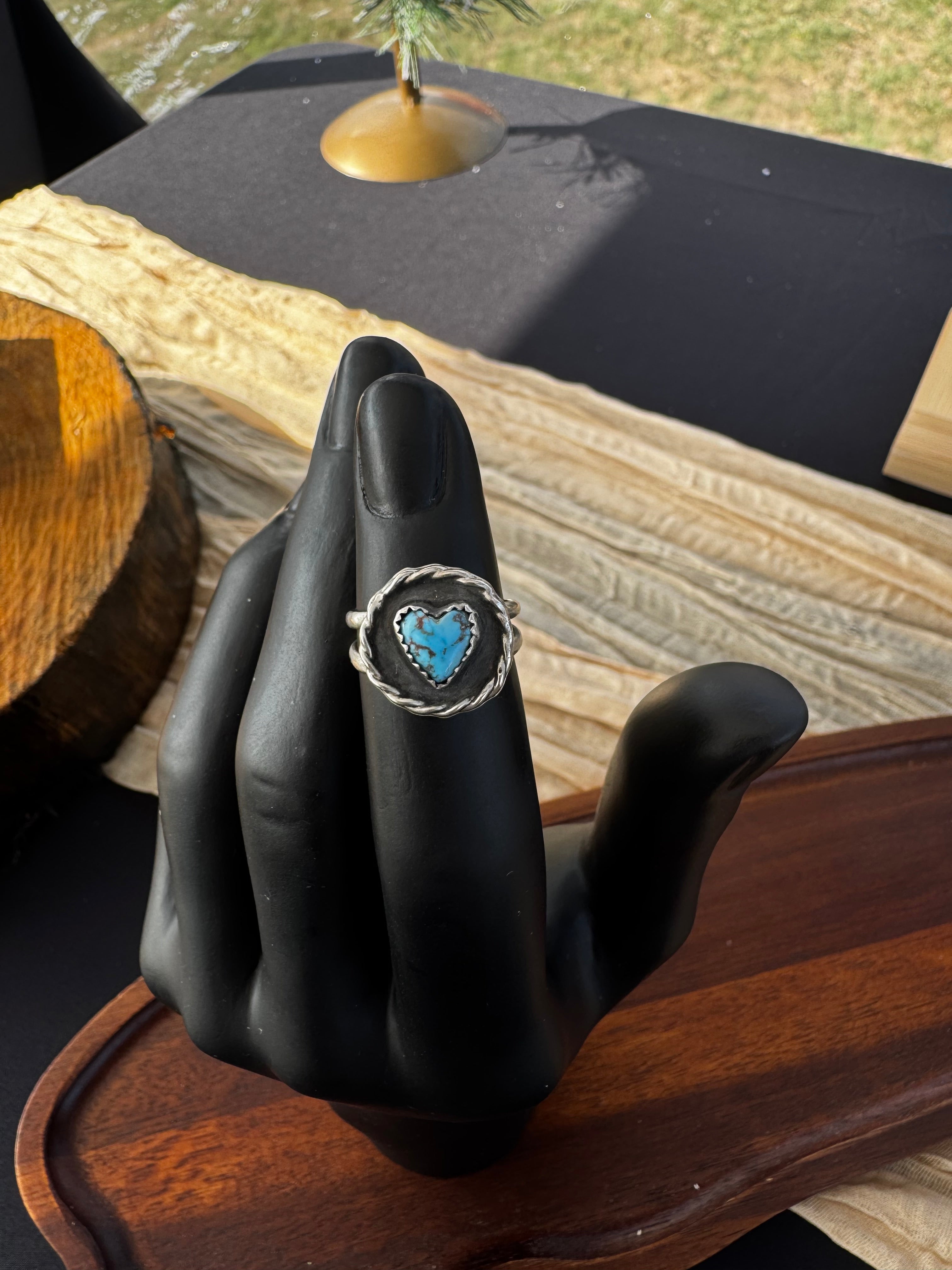 Golden Hills Turquoise Heart Ring