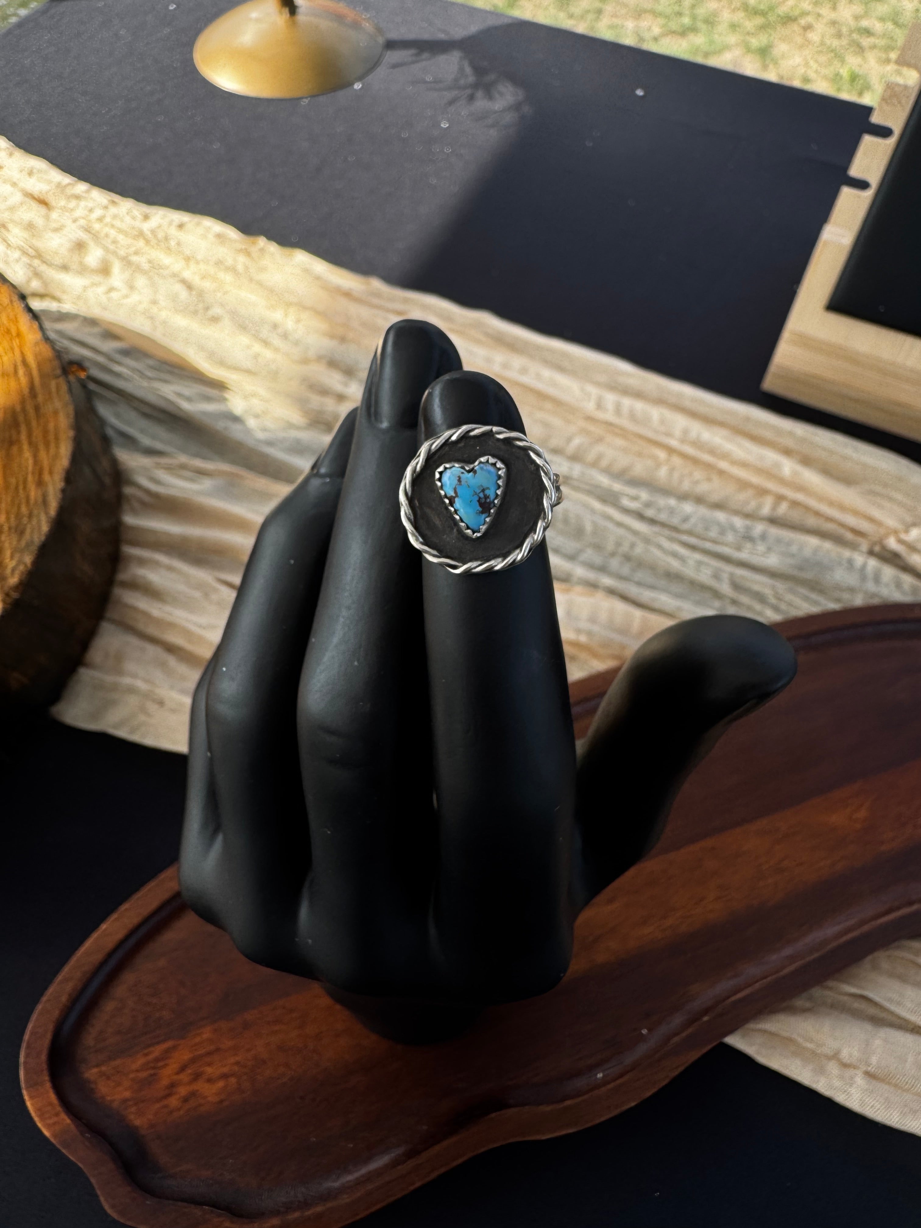 Golden Hills Turquoise Heart Ring